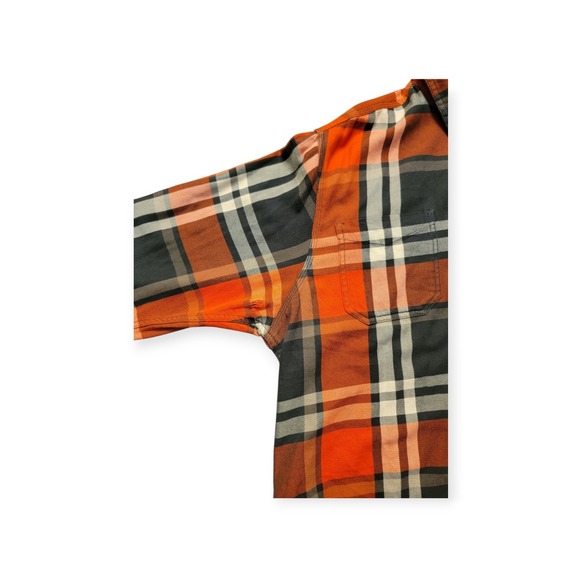 The North Face Y2K Shirt Mens XL Orange/Grey Plaid Long Sleeve Button-Down - Picture 12 of 16